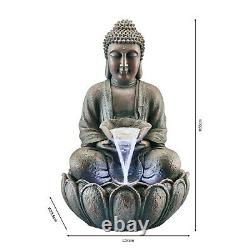 Serenity Buddha Garden Water Feature Fountain LED Self Contained 55cm Bronze NEW