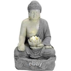 Serenity Buddha Garden Water Feature Fountain LED Self Contained 56cm Ornament