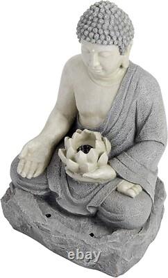 Serenity Buddha Garden Water Feature Fountain LED Self Contained 56cm Ornament