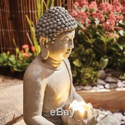 Serenity Buddha Garden Water Feature Fountain LED Self Contained 56cm Ornament