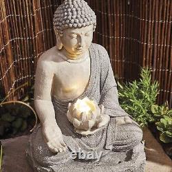 Serenity Buddha Garden Water Feature Fountain LED Self Contained 56cm Ornament