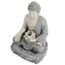 Serenity Buddha Garden Water Feature Fountain LED Self Contained 56cm Ornament