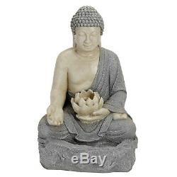 Serenity Buddha Garden Water Feature Fountain LED Self Contained 56cm Ornament