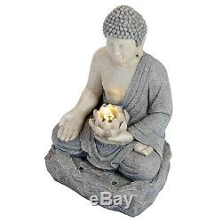 Serenity Buddha Garden Water Feature Fountain LED Self Contained 56cm Ornament