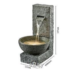 Serenity Cascade Bowl Water Feature LED 71cm Garden Patio Fountain Ornament NEW