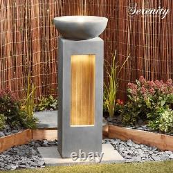 Serenity Cascade Garden Water Feature Outdoor Fountain LED Light Patio Decor NEW