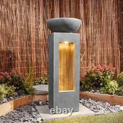 Serenity Cascade Garden Water Feature Outdoor Fountain LED Light Patio Decor NEW