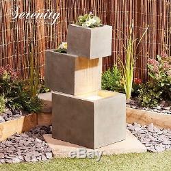 Serenity Cascade Water Feature Fountain Outdoor 74cm Garden Ornament Planter NEW