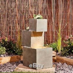 Serenity Cascade Water Feature Fountain Outdoor 74cm Garden Ornament Planter NEW