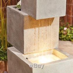 Serenity Cascade Water Feature Fountain Outdoor 74cm Garden Ornament Planter NEW