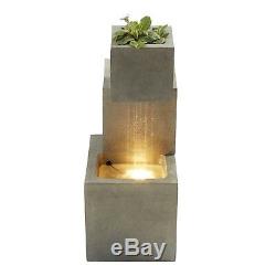 Serenity Cascade Water Feature Fountain Outdoor 74cm Garden Ornament Planter NEW