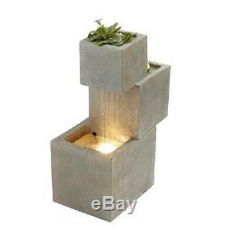 Serenity Cascade Water Feature Fountain Outdoor 74cm Garden Ornament Planter NEW