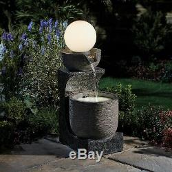 Serenity Cascading Bowl Water Feature Globe Light 78cm Garden Fountain Ornament