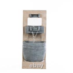 Serenity Cascading Bowl Water Feature LED Lights 70cm Garden Fountain Pump
