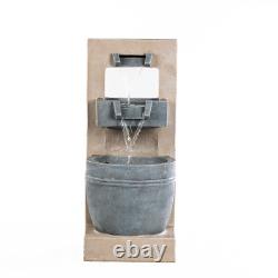 Serenity Cascading Bowl Water Feature LED Lights 70cm Garden Fountain Pump