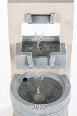 Serenity Cascading Bowl Water Feature LED Lights 70cm Garden Fountain Pump