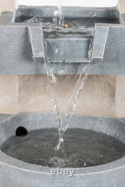 Serenity Cascading Bowl Water Feature LED Lights 70cm Garden Fountain Pump