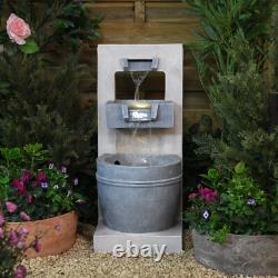 Serenity Cascading Bowl Water Feature LED Lights 70cm Garden Fountain Pump