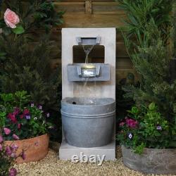 Serenity Cascading Bowl Water Feature LED Lights 70cm Garden Fountain Pump