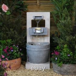 Serenity Cascading Bowl Water Feature LED Lights 70cm Garden Fountain Pump