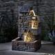 Serenity Cascading Cubic Water Feature Led 79cm Garden Fountain Ornament