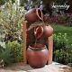 Serenity Cascading Tipping Pots Water Feature Outdoor Garden Fountain Led Lights