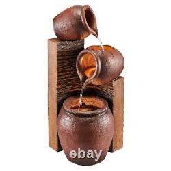 Serenity Cascading Tipping Pots Water Feature Outdoor Garden Fountain LED Lights