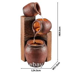 Serenity Cascading Tipping Pots Water Feature Outdoor Garden Fountain LED Lights