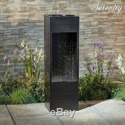 Serenity Cascading Whirlpool Water Feature LED 1m Garden Fountain Ornament NEW