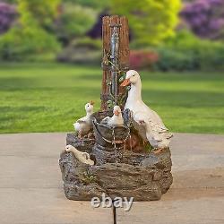 Serenity Duck Pond Garden Water Feature Cascade Self Contained 60cm Ornament NEW
