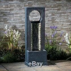 Serenity Free Standing Cascading Wall Water Feature LED 1m Garden Fountain NEW