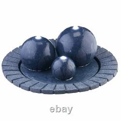 Serenity Garden 3 Bowl Sphere Water Feature LED Outdoor Patio Fountain 40cm NEW