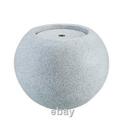 Serenity Garden 35cm Sandstone Sphere Water Feature LED Outdoor Fountain NEW