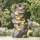 Serenity Garden 98cm Rock Pool Cascading Water Feature Led Outdoor Fountain New