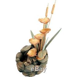 Serenity Garden Water Feature Cascade Lily Pad Contained 79cm Fountain Ornament