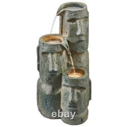 Serenity Outdoor Garden Fountain Island Head Statue Cascade Water Feature 73cm