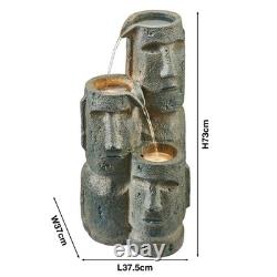 Serenity Outdoor Garden Fountain Island Head Statue Cascade Water Feature 73cm