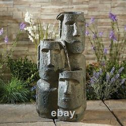 Serenity Outdoor Garden Fountain Island Head Statue Cascade Water Feature 73cm