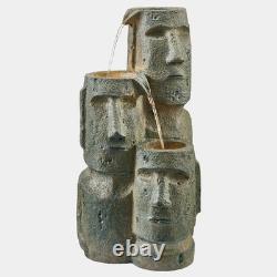 Serenity Outdoor Garden Fountain Island Head Statue Cascade Water Feature 73cm