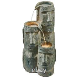 Serenity Outdoor Garden Fountain Island Head Statue Cascade Water Feature 73cm