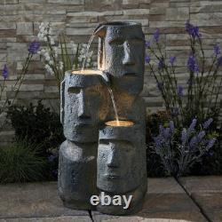 Serenity Outdoor Garden Fountain Island Head Statue Cascade Water Feature 73cm