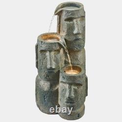 Serenity Outdoor Garden Fountain Island Head Statue Cascade Water Feature 73cm