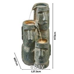 Serenity Outdoor Garden Fountain Island Head Statue Cascade Water Feature 73cm