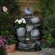 Serenity River Rock Water Feature Led Lights Planter 75cm Garden Fountain
