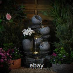 Serenity River Rock Water Feature LED Lights Planter 75cm Garden Fountain