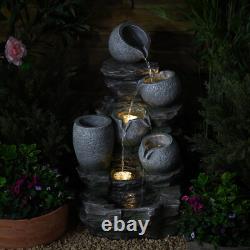 Serenity River Rock Water Feature LED Lights Planter 75cm Garden Fountain