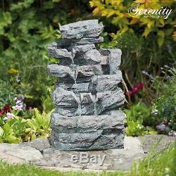 Serenity Rockfall Water Feature Garden Cascading Fountain LED Indoor Outdoor NEW