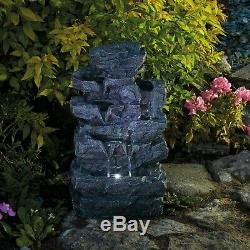 Serenity Rockfall Water Feature Garden Cascading Fountain LED Indoor Outdoor NEW