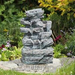 Serenity Rockfall Water Feature Garden Cascading Fountain LED Indoor Outdoor NEW