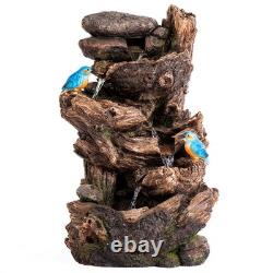 Serenity Tree Trunk Water Feature LED Lights 63cm Tall Garden Fountain Pump